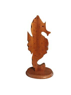 Seahorse Wood Appetizer Toothpick Food Holder Tiki Beach Party Display